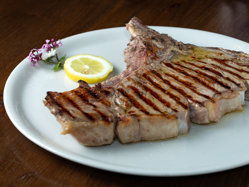 Grilled veal rib