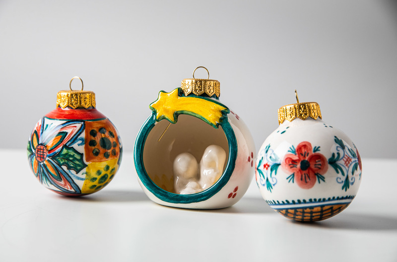 Set 3 Christmas ceramic decorations
